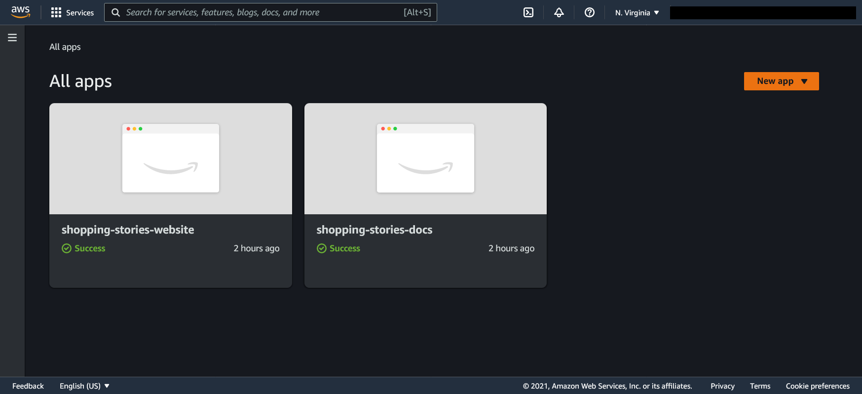 Amplify landing page